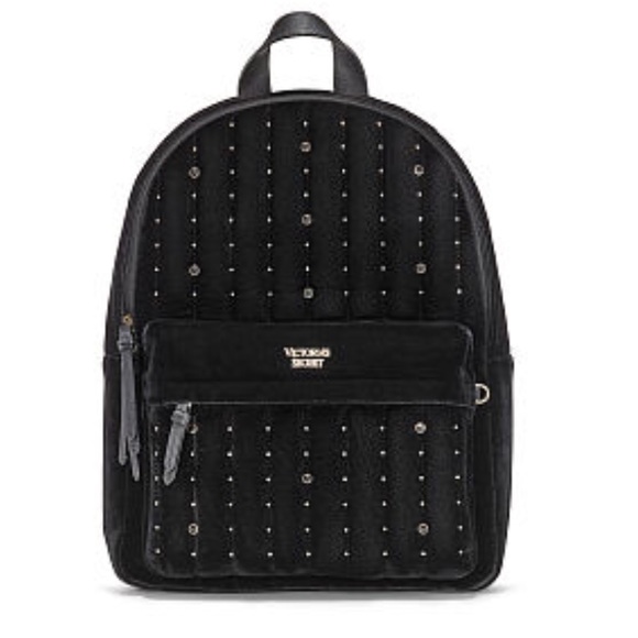 VS 2 Velvet Stud City Bagpack In Blush and black main image 7